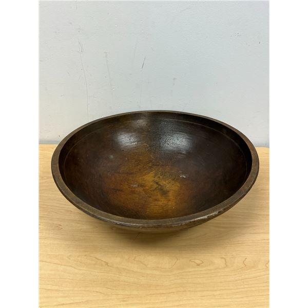 Vintage Large Farmhouse Wooden Dough Bowl - Large Approx: 16.75"W & 5"T