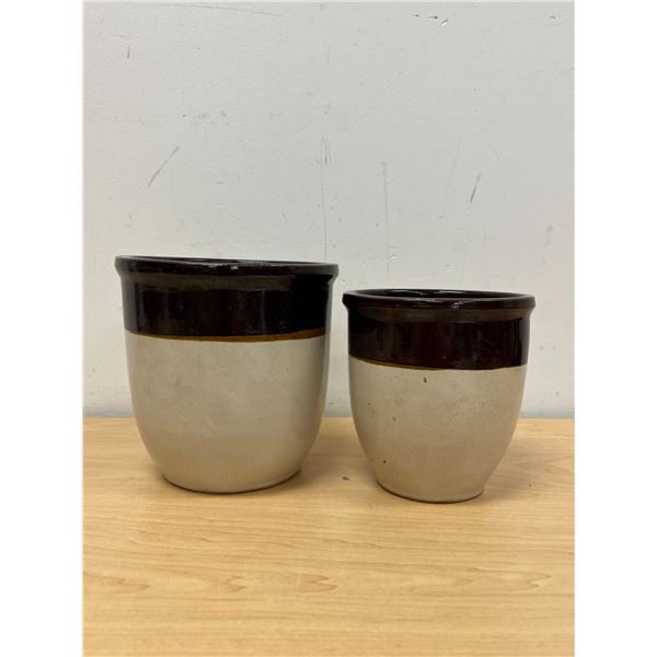 2 Vintage Robinson Ransbottom Pottery (USA) Pots / Planters - Larger 6.5"T 6.5"W