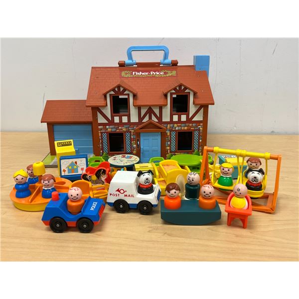Vintage Fisher Price Family Play House & LOTS of accessories as pictured - see all photos