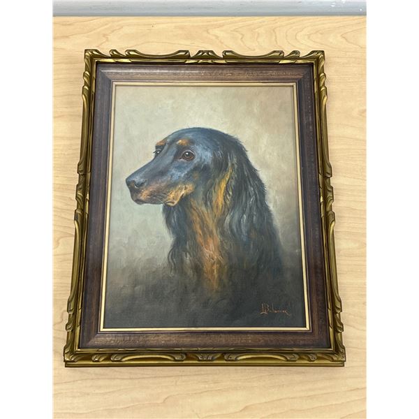 Nicely Framed Dog Art Piece - Approx: 11.75 x 14.75"