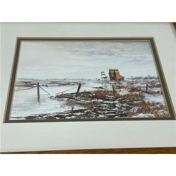 Beth Gaffney Prairie Grain Elevator Country Landscape - Approx: 9x11" see all photos