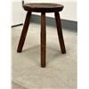 Image 2 : Antique Primitive 3 Legged Stool / Plant Stand - seat approx 10.5" wide & 14.25"T