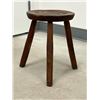 Image 3 : Antique Primitive 3 Legged Stool / Plant Stand - seat approx 10.5" wide & 14.25"T