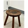 Image 4 : Antique Primitive 3 Legged Stool / Plant Stand - seat approx 10.5" wide & 14.25"T