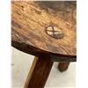 Image 6 : Antique Primitive 3 Legged Stool / Plant Stand - seat approx 10.5" wide & 14.25"T