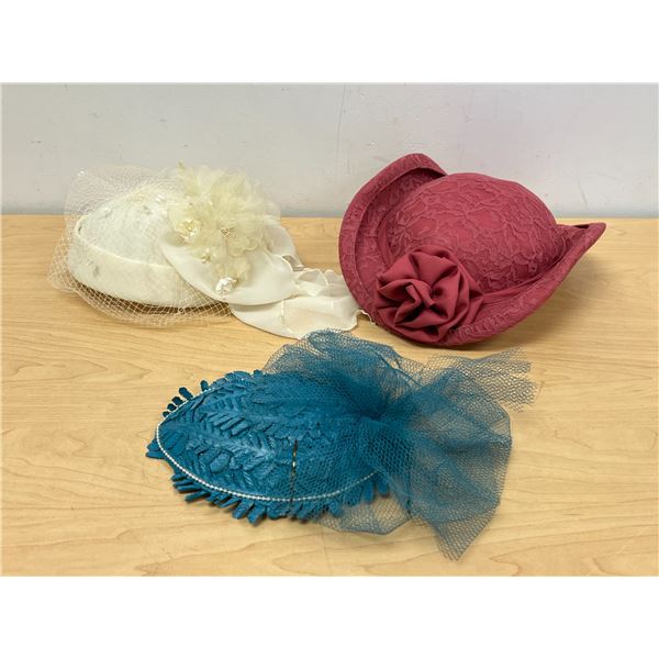 3 Vintage Ladies Hats / Head pieces as pictured