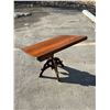 Image 4 : Antique Adjustable Wooden Folding Drafting Table With Drawer and Cast Iron Mechanism