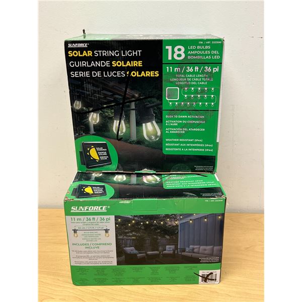 2 New Sets Sunforce Solar String Lights - see all photos for details
