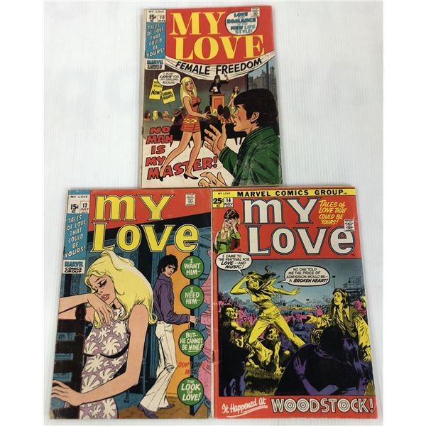 Marvel Comics My Love 15 and 25 Cent Comic Lot of 3