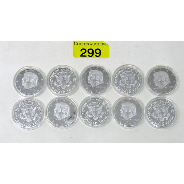 10 x 2022 45th President Donald Trump Silver Plated Art Rounds 