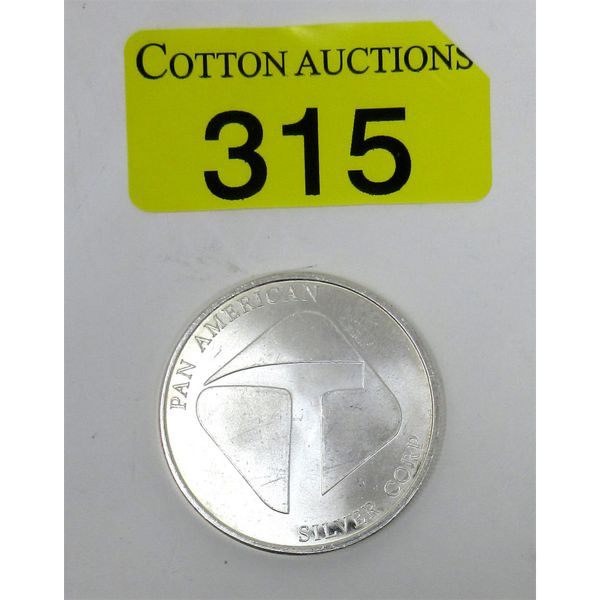 1 Oz .999 Silver Pan American Corp Round  