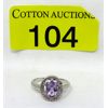 Image 1 : Amethyst & Diamond Sterling Silver Cocktail Ring 