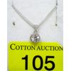 Image 1 : White Topaz & Diamond Sterling Silver Pendant