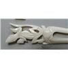 Image 3 : Lot of 3 orderb forks- 6-1/2" long carved out of bone: one has fish, one has gecko, one has pineappl