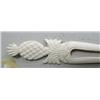 Image 4 : Lot of 3 orderb forks- 6-1/2" long carved out of bone: one has fish, one has gecko, one has pineappl