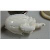 Image 3 : Group of three fossilized ivory: 3" turtle hatching; 1-1/2" turtle hatching; 3" goose (114)