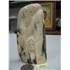 Image 1 : 4-3/4" mammoth ivory relief carved with 2 whales and a man's face by Iglaak from Koyuk, AK (114)