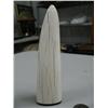Image 3 : 6" white ivory walrus tusk tip scrimshawed with 2 masted sailing ship by Homer Cole mounted on balee