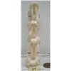 Image 2 : 5-1/2" white ivory totem- 3 walrus, 2 men, 2 faces, caribou, 2 whales by Iglaak from Koyuk, AK (114)
