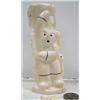Image 3 : 5-1/2" white ivory totem- 3 walrus, 2 men, 2 faces, caribou, 2 whales by Iglaak from Koyuk, AK (114)