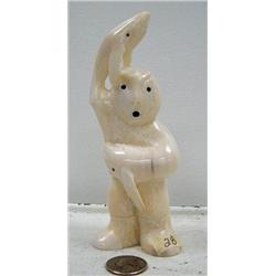 6" white walrus ivory dancer with whale hands/gloves by Iglaak (114)
