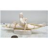 Image 1 : 7-1/2" white walrus ivory kayaker by Iglaak (114)