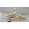 Image 4 : 7-1/2" white walrus ivory kayaker by Iglaak (114)