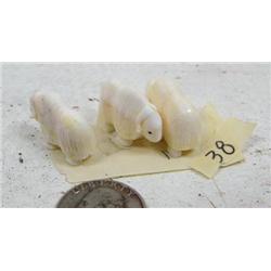 Lot of 3 one inch musk ox by Robert Kokuluk (114)