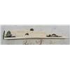 Image 1 : 16-1/2" white walrus ivory scrimshawed cribbage board by Homer Cole- has pod of 5 killer whales, an 