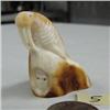 Image 1 : 2" fossilized walrus walrus carving on man's head by Iglaak from Koyuk, AK (114)