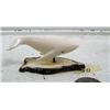 Image 2 : 2-1/2" white walrus ivory whale mounted on fossilized ivory by Iglaak of Koyuk, AK (114)
