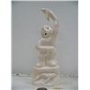 Image 3 : 8-1/2" dancer with 5 whales carved on it made from white walrus ivory by Iglaak from Koyuk (114)