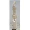 Image 4 : 8-1/2" dancer with 5 whales carved on it made from white walrus ivory by Iglaak from Koyuk (114)