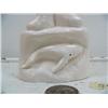 Image 6 : 8-1/2" dancer with 5 whales carved on it made from white walrus ivory by Iglaak from Koyuk (114)