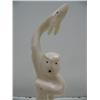 Image 3 : 6-3/4" dancer made from white walrus ivory mounted on fossilized ivory by Iglaak (114)