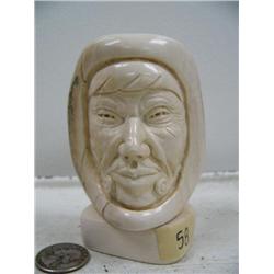 4" mammoth ivory carved face by Richard Miller (114)
