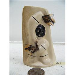 3-3/4" relief carved mammoth ivory dancer by Iglaak from Koyuk (114)