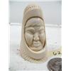 Image 1 : 2-1/2" Eskimo man's face carved out of mammoth ivory by Richard Miller (114)