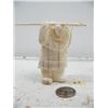Image 2 : 3-1/2" white walrus ivory of Eskimo hunter with harpoon note the detail on the belt, the ruff, and m