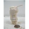 Image 3 : 3-1/2" white walrus ivory of Eskimo hunter with harpoon note the detail on the belt, the ruff, and m