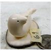 Image 2 : 2-3/4" carved mammoth ivory seal mounted on fossilized walrus ivory by Iglaak of Koyuk (114)