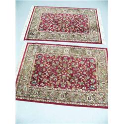 Pair of machine made Oriental style carpets 40x54  (74)