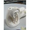 Image 3 : 3-1/2" polar bear, man, walrus out of mammoth ivory Iglaak from Koyuk, AK (114)