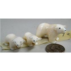 CHOICE on 3 sets of white ivory polar bear and 2 babies by Iglaak from Koyuk, AK (114)