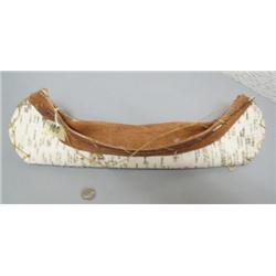 17" birch bark canoe- stitched with sinew (3)