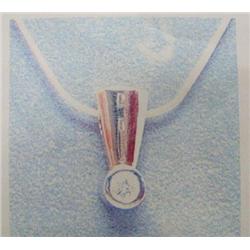 Diamond Pendant and Chain, 14 K yellow gold- diamond is round brilliant cut, approx. 0.20 carats, SI