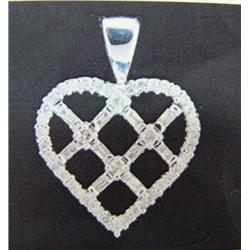Diamond Heart Pendant, 14 K white gold- diamonds are full cut, approx. 1.00 carats, SI1-I1 clarity, 