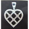 Image 1 : Diamond Heart Pendant, 14 K white gold- diamonds are full cut, approx. 1.00 carats, SI1-I1 clarity, 