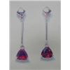 Image 1 : Garnet Earrings, 14 K yellow gold- garnets are trillion, faceted, approx. 1.50 carats, transparent, 