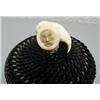 Image 3 : 5" baleen basket with walrus ivory man's face finial by Julian Rentgiger from Barrow, Alaska, 547f (